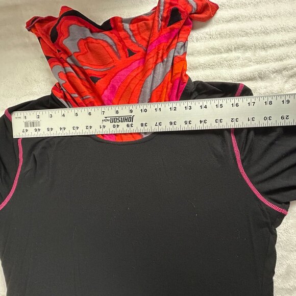 Parsley & Sage Womens Black Cowl Neck Tunic Top Medium Stretch Colorblock Casual - Picture 5 of 7